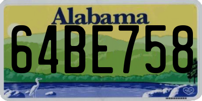 AL license plate 64BE758