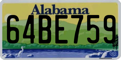 AL license plate 64BE759