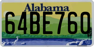 AL license plate 64BE760