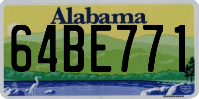 AL license plate 64BE771