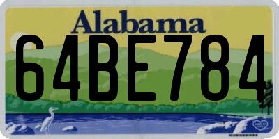AL license plate 64BE784