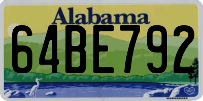 AL license plate 64BE792