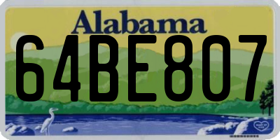 AL license plate 64BE807