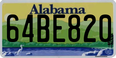 AL license plate 64BE820