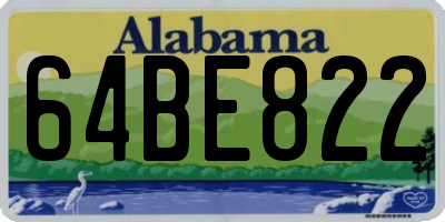 AL license plate 64BE822