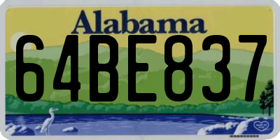 AL license plate 64BE837