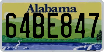 AL license plate 64BE847