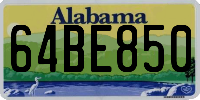 AL license plate 64BE850