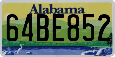 AL license plate 64BE852