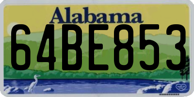AL license plate 64BE853