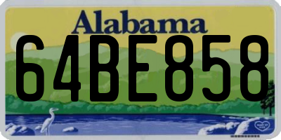 AL license plate 64BE858