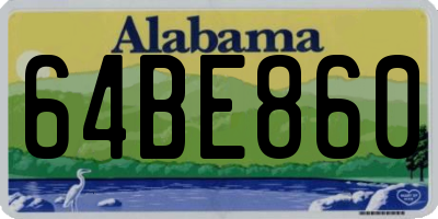 AL license plate 64BE860