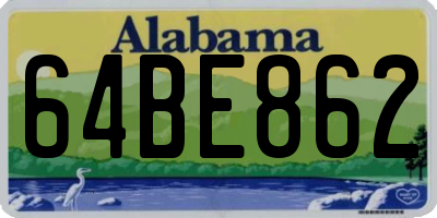 AL license plate 64BE862