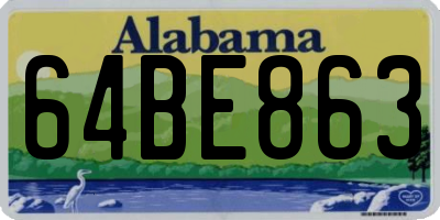 AL license plate 64BE863
