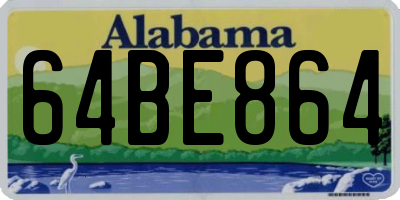 AL license plate 64BE864