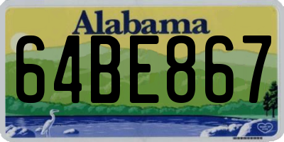 AL license plate 64BE867