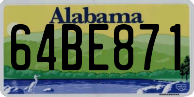 AL license plate 64BE871