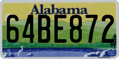 AL license plate 64BE872