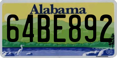 AL license plate 64BE892