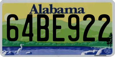 AL license plate 64BE922
