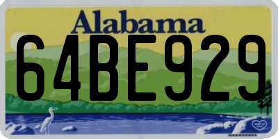 AL license plate 64BE929