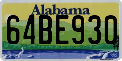 AL license plate 64BE930