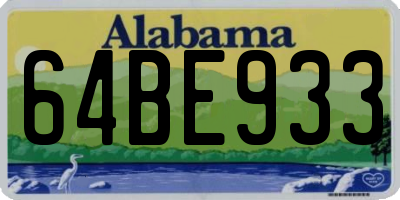 AL license plate 64BE933