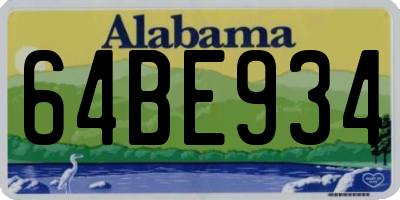AL license plate 64BE934