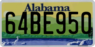 AL license plate 64BE950