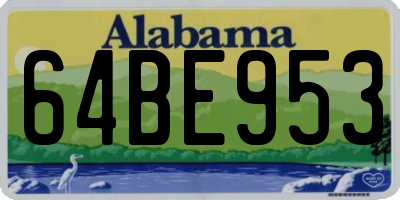 AL license plate 64BE953