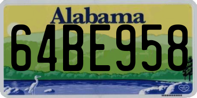 AL license plate 64BE958
