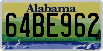AL license plate 64BE962