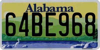 AL license plate 64BE968