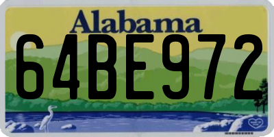 AL license plate 64BE972