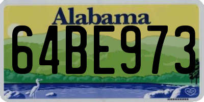AL license plate 64BE973