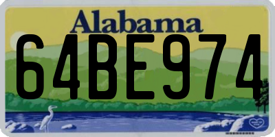 AL license plate 64BE974