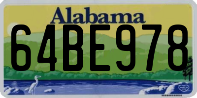 AL license plate 64BE978