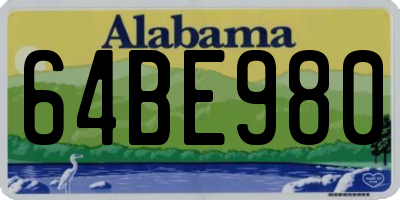 AL license plate 64BE980