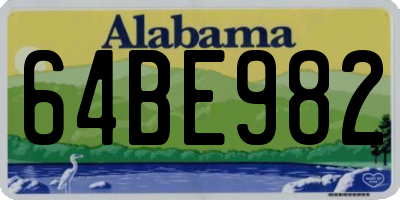 AL license plate 64BE982
