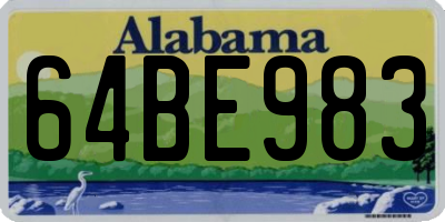 AL license plate 64BE983