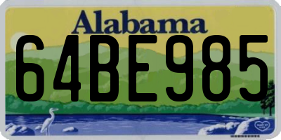 AL license plate 64BE985