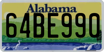 AL license plate 64BE990