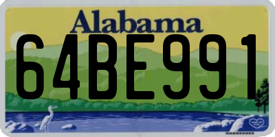 AL license plate 64BE991