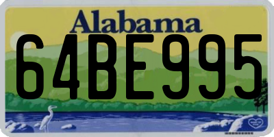 AL license plate 64BE995