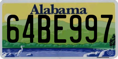 AL license plate 64BE997