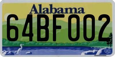 AL license plate 64BF002