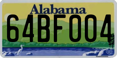 AL license plate 64BF004