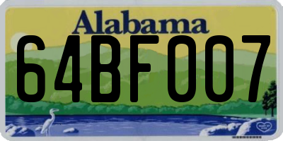 AL license plate 64BF007