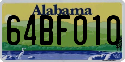 AL license plate 64BF010