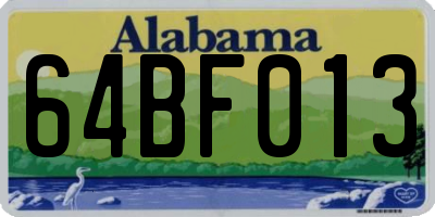 AL license plate 64BF013